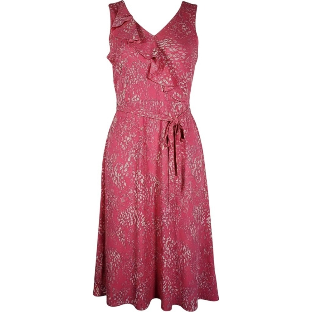 The Limited Womens 10 Pink Ruffle Dress Belted Sleeveless Romantic Y2K Coquette